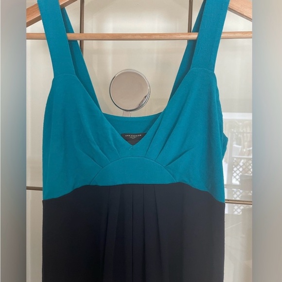 Ann Taylor Women’s Teal & Navy Maxi Dress - Picture 3 of 4